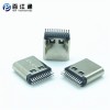 TYPE-C 24PIN 夹板母座 板上立插  铜壳铆合